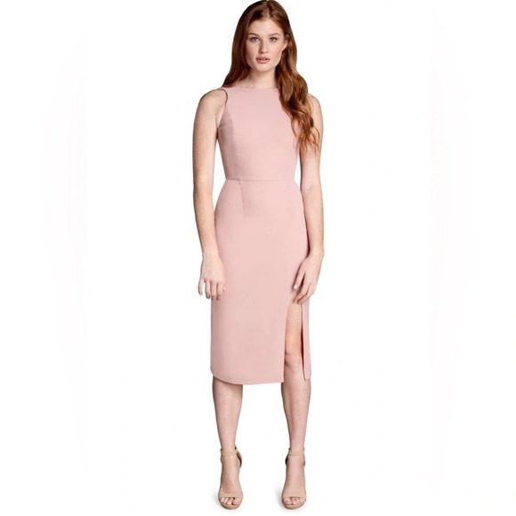 Dress the Population Mackenna low cowl back sheath dress blush pink 866 - Picture 2 of 15